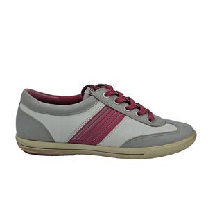 ECCO Women’s Golf Shoes Size 37 US 7 Gray Pink Lace Up Casual Comfort Flats
